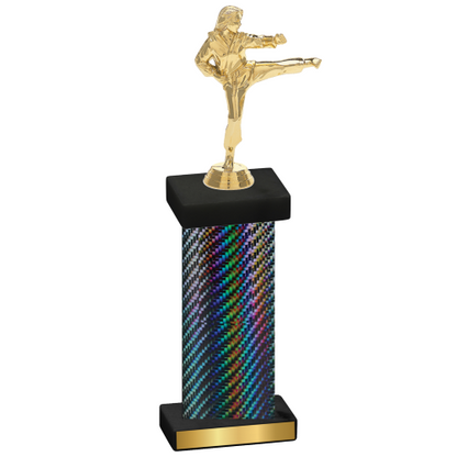 Single Black Carbon Fiber Karate Trophy