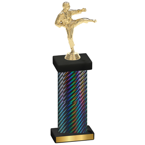 Single Black Carbon Fiber Karate Trophy