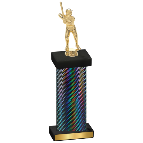 Single Black Carbon Fiber Baseball Trophy