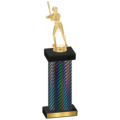 Single Black Carbon Fiber Softball Trophy