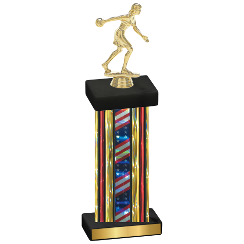 Single Flag USA Bowling Trophy