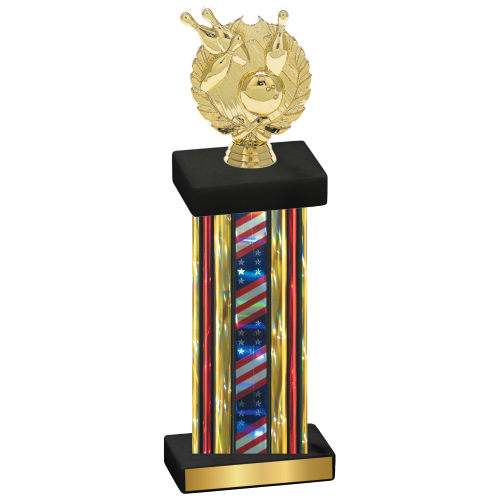 Single Flag USA Bowling Trophy