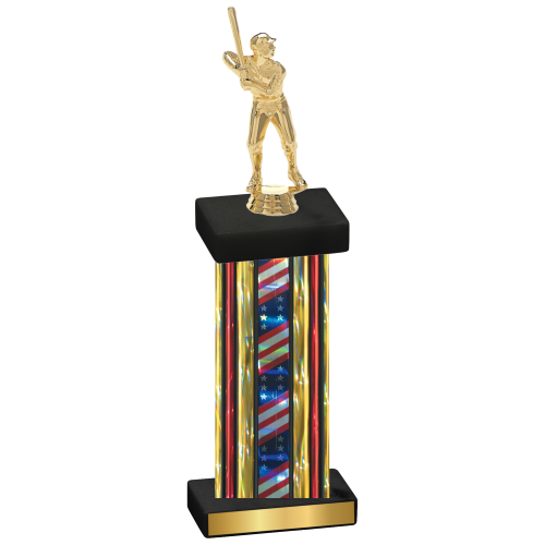 Single Flag USA Baseball Trophy