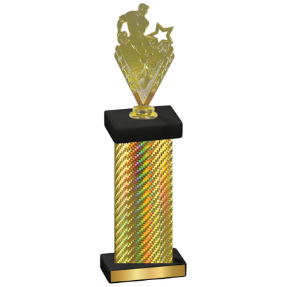 Single Gold Carbon Fiber Rugby Trophy