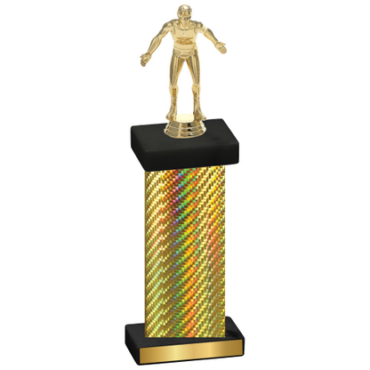 Single Gold Carbon Fiber Wrestling Trophy