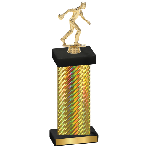 Single Gold Carbon Fiber Bowling Trophy