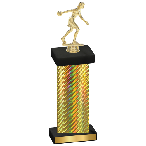 Single Gold Carbon Fiber Bowling Trophy