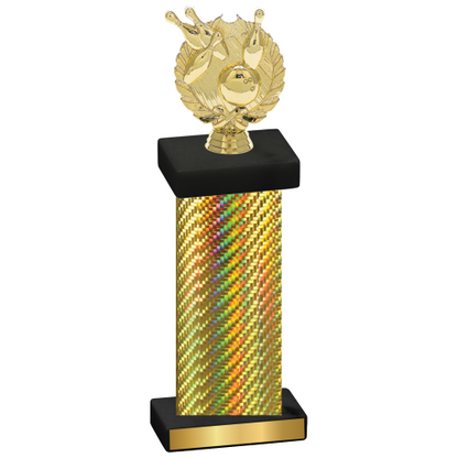 Single Gold Carbon Fiber Bowling Trophy