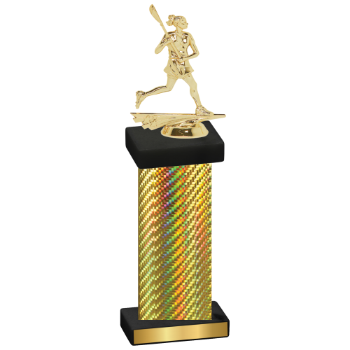 Single Gold Carbon Fiber Lacrosse Trophy