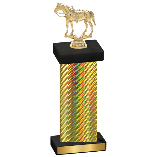 Single Gold Carbon Fiber Horses Trophy