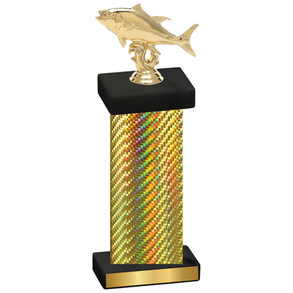 Single Gold Carbon Fiber Fishing Trophy