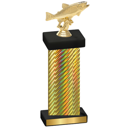 Single Gold Carbon Fiber Fishing Trophy