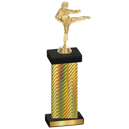 Single Gold Carbon Fiber Karate Trophy