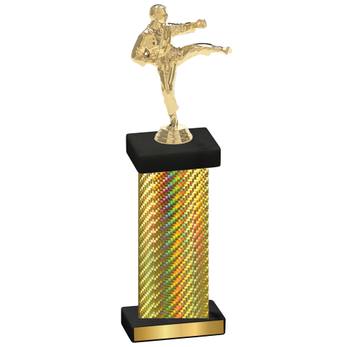 Single Gold Carbon Fiber Karate Trophy