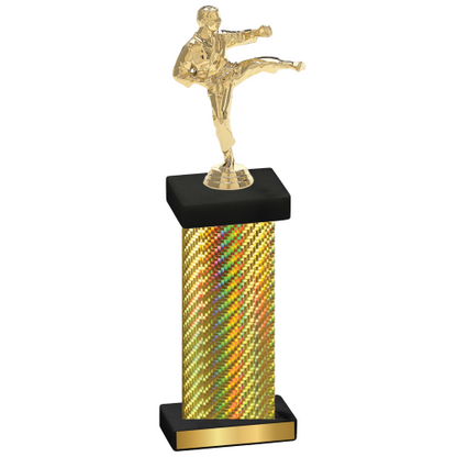 Single Gold Carbon Fiber Karate Trophy