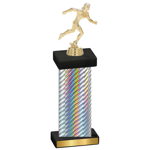 Single Silver Carbon Fiber Running Trophy