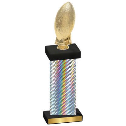 Single Silver Carbon Fiber Football Trophy