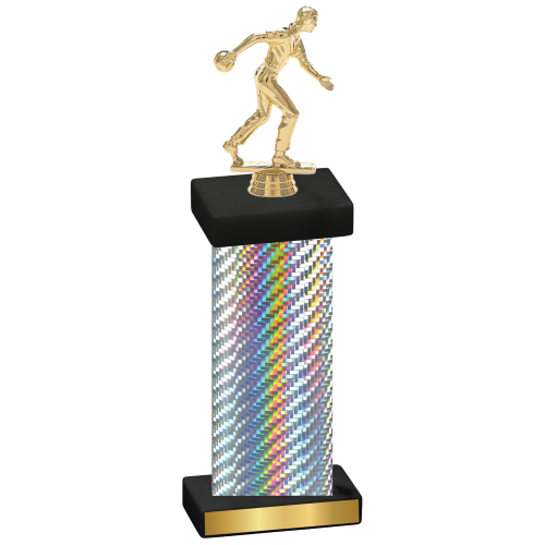 Single Silver Carbon Fiber Bowling Trophy