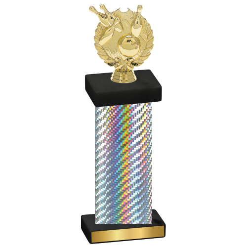 Single Silver Carbon Fiber Bowling Trophy