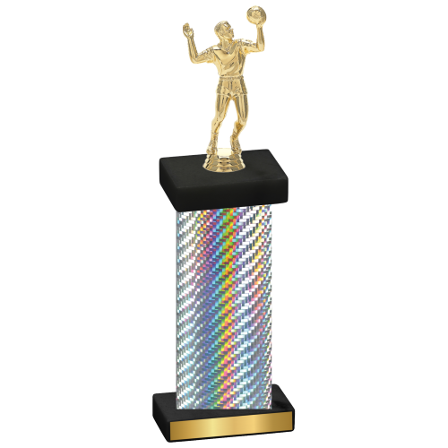 Single Silver Carbon Fiber Volleyball Trophy