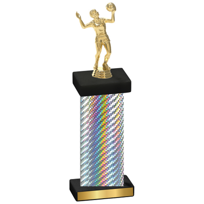 Single Silver Carbon Fiber Volleyball Trophy