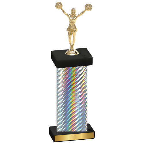 Single Silver Carbon Fiber Cheerleading Trophy