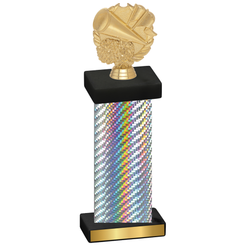 Single Silver Carbon Fiber Cheerleading Trophy