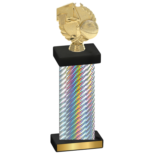 Single Silver Carbon Fiber Basketball Trophy