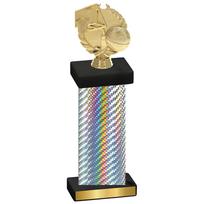 Single Silver Carbon Fiber Basketball Trophy