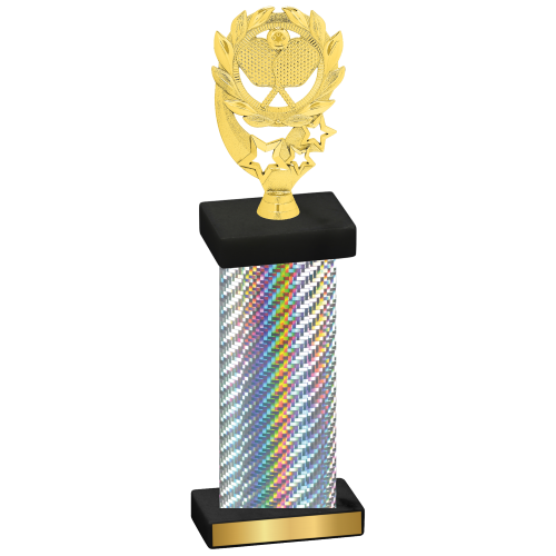 Single Silver Carbon Fiber Pickleball Trophy