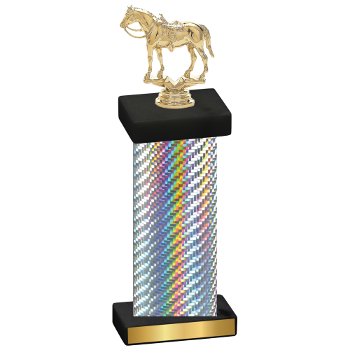 Single Silver Carbon Fiber Horses Trophy