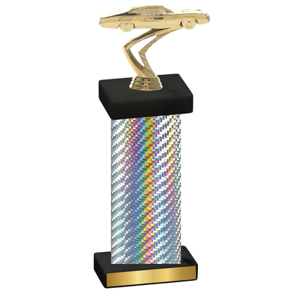 Single Silver Carbon Fiber Cars Trophy