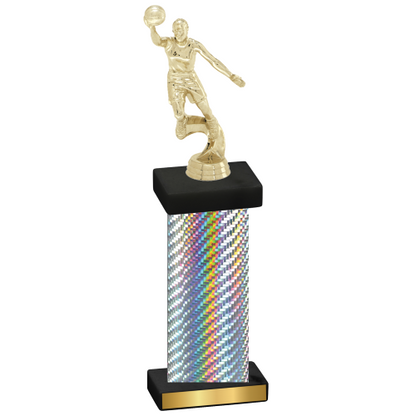 Single Silver Carbon Fiber Basketball Trophy