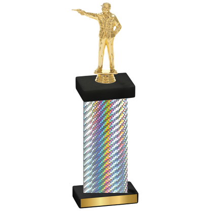 Single Silver Carbon Fiber Shooter Trophy