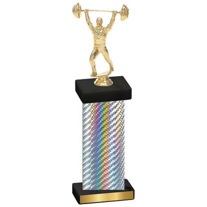 Single Silver Carbon Fiber Weights Trophy