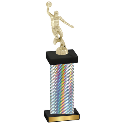 Single Silver Carbon Fiber Basketball Trophy