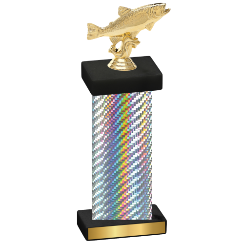 Single Silver Carbon Fiber Fishing Trophy