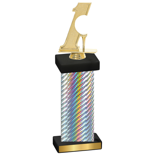 Single Silver Carbon Fiber Golf Trophy