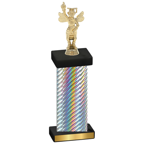 Single Silver Carbon Fiber Academics Trophy