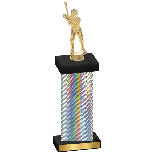 Single Silver Carbon Fiber Baseball Trophy