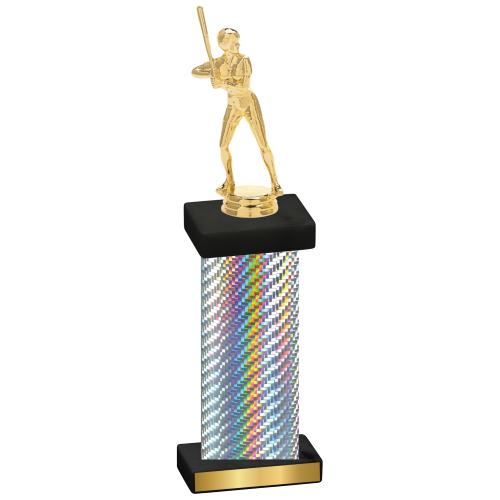 Single Silver Carbon Fiber Softball Trophy