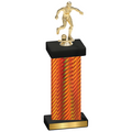 Single Orange Carbon Fiber Soccer Trophy