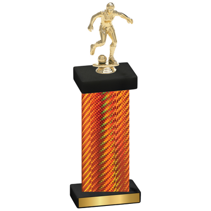 Single Orange Carbon Fiber Soccer Trophy