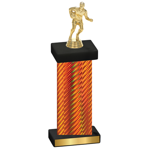 Single Orange Carbon Fiber Rugby Trophy