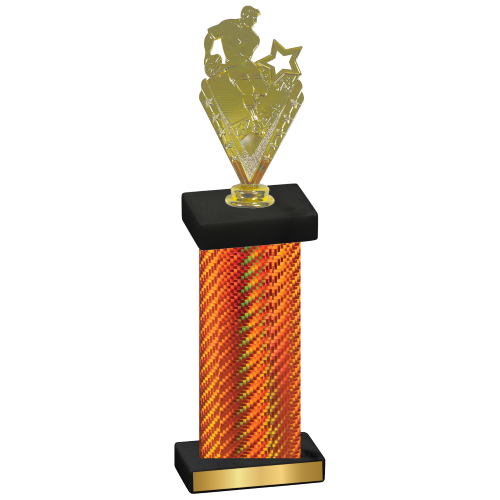 Single Orange Carbon Fiber Rugby Trophy