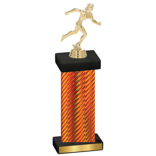 Single Orange Carbon Fiber Running Trophy