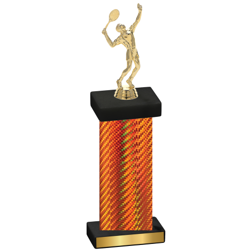 Single Orange Carbon Fiber Tennis Trophy