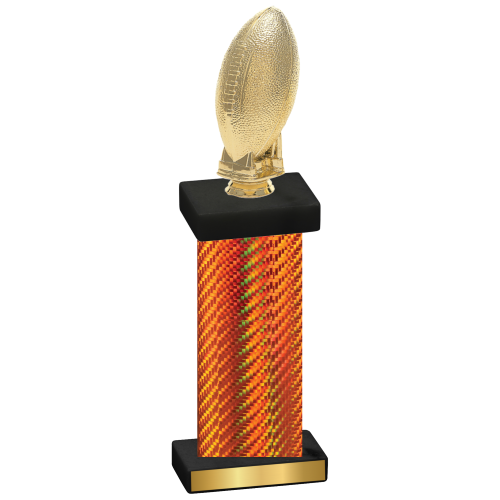 Single Orange Carbon Fiber Football Trophy