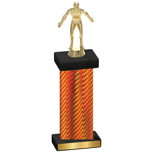 Single Orange Carbon Fiber Wrestling Trophy