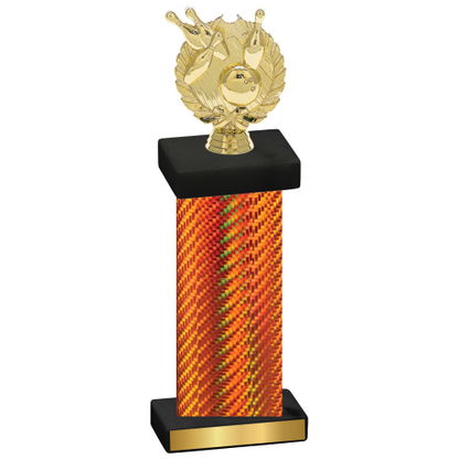 Single Orange Carbon Fiber Bowling Trophy